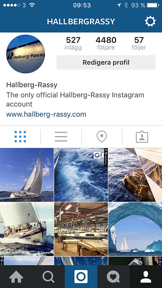 Follow Hallberg-Rassy on Instagrem
