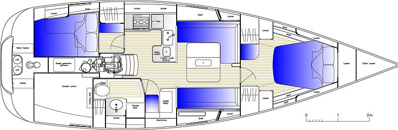 New interior layout alternative for the Hallberg-Rassy 412