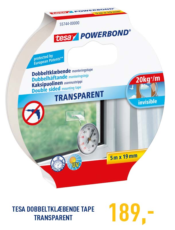 KØB TESA POWERBOND TRANSPARENT HER